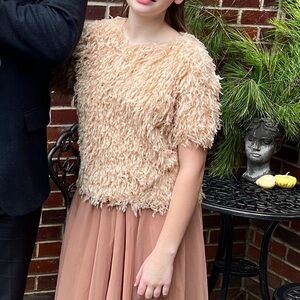 Teddy bear fuzzy Zara short sleeve top for girl 11-12